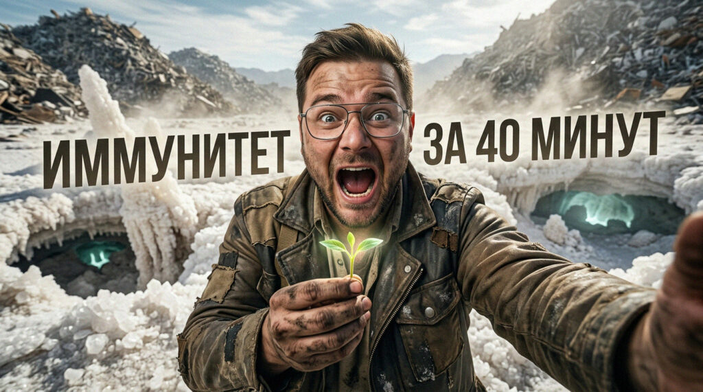 Человек спит в соляной комнате во время сеанса галотерапии для укрепления иммунитета