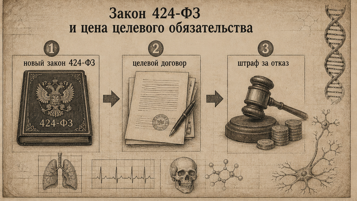 Схема закона 424-ФЗ: целевой договор и штраф за отказ от отработки