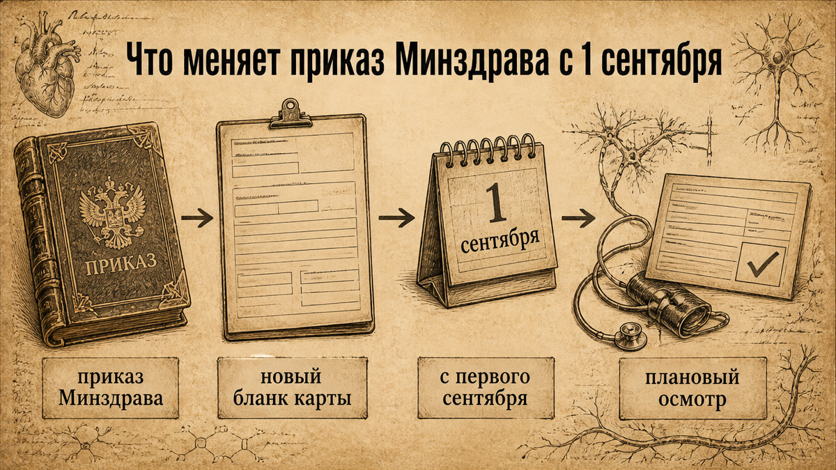Схема: приказ Минздрава и новый бланк карты диспансеризации с 1 сентября