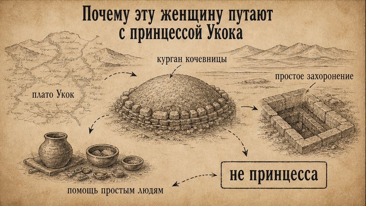Схема: находка с Укока — простой курган, не принцесса