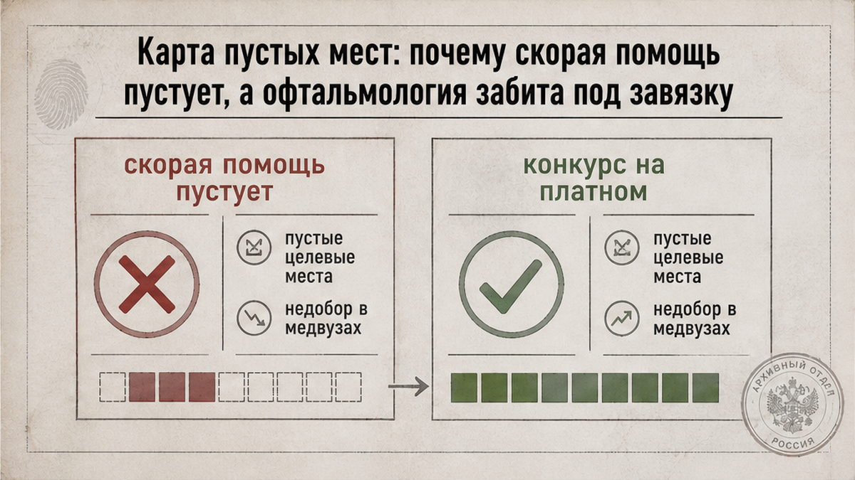 Схема: почему скорая помощь пустует, а офтальмология закрыта