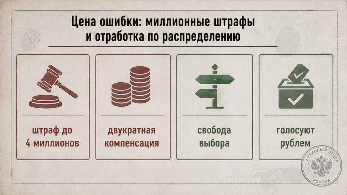 Карточка: миллионные штрафы и отработка по целевому договору