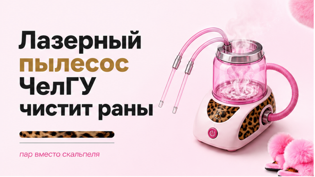 Иллюстрация: лазерный пылесос ЧелГУ чистит раны паром вместо скальпеля