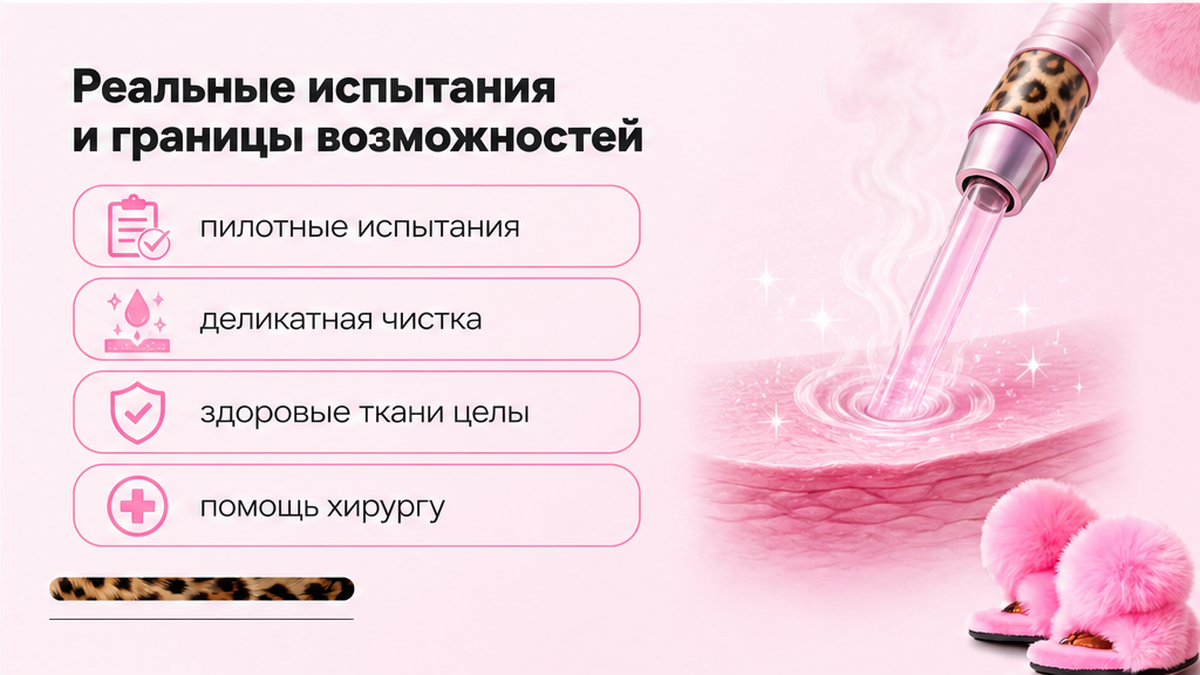 Карточка испытаний: деликатная лазерная чистка помогает хирургу и не заменяет скальпель