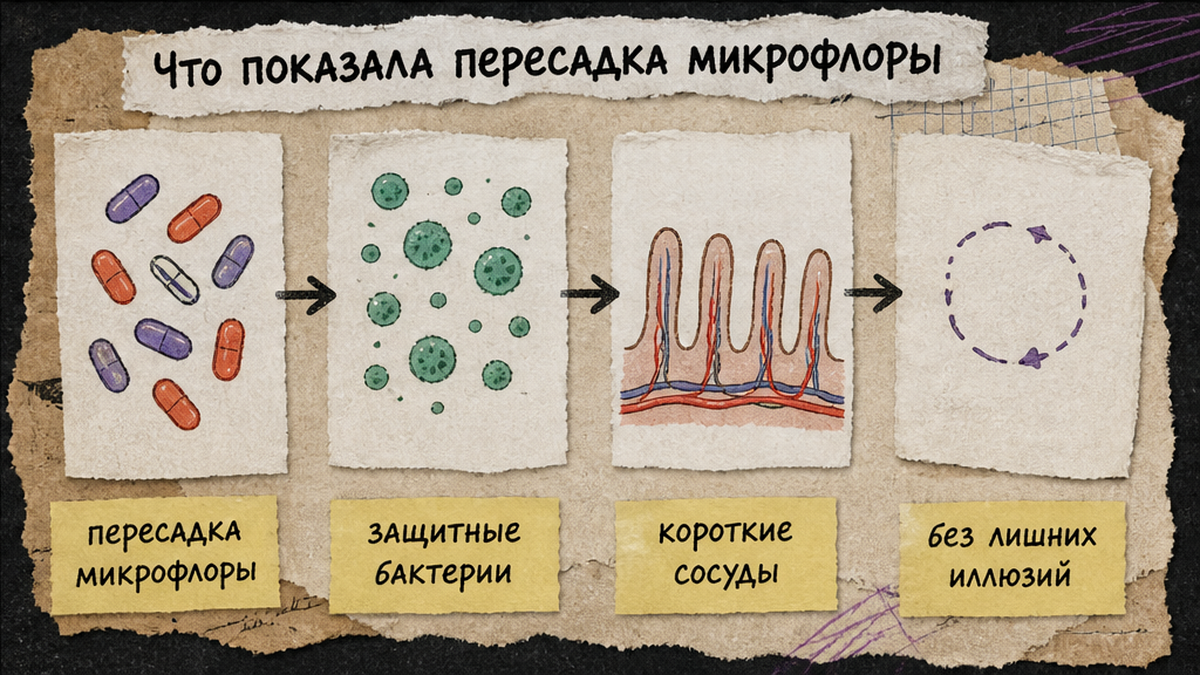 Карточка: пересадка микрофлоры укоротила сосуды и снизила всасывание жира