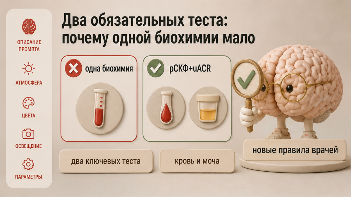 Схема: почему одной биохимии мало и нужны два теста — кровь и моча