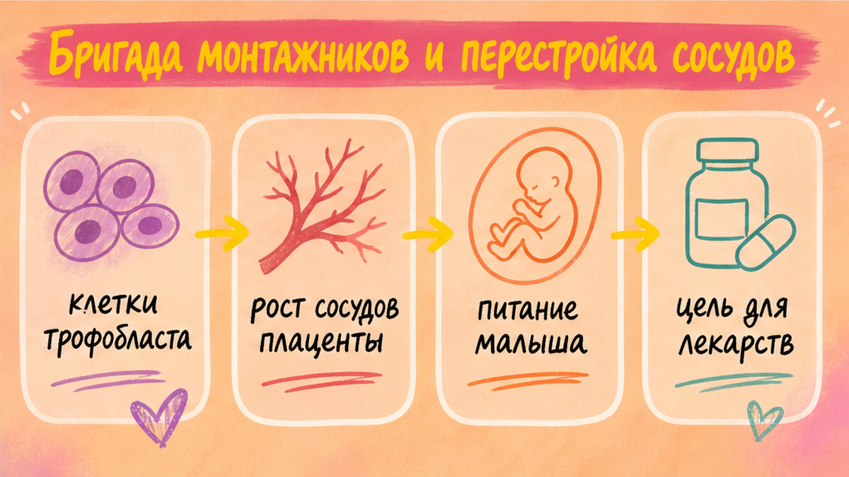 Карточки: клетки трофобласта перестраивают сосуды плаценты