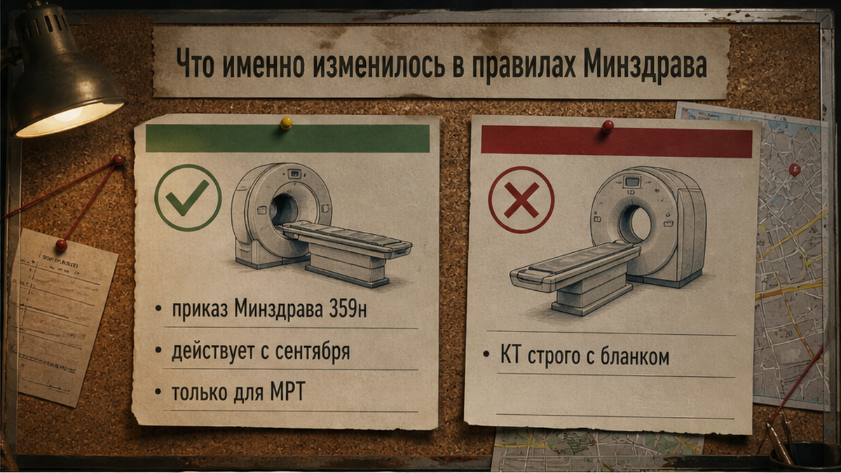 Схема: приказ Минздрава 359н — МРТ без направления, КТ только с бланком