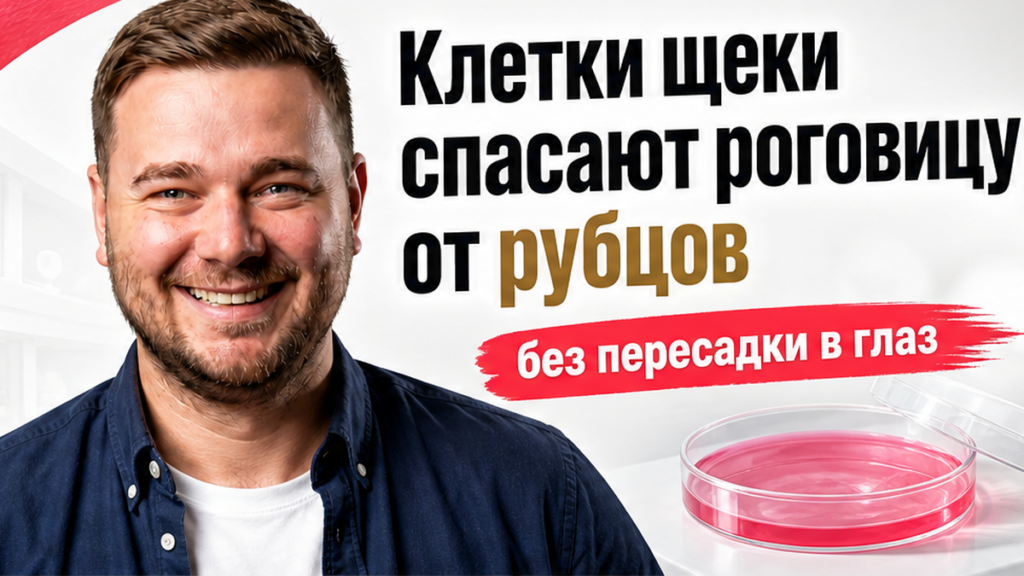 Иллюстрация: клетки щеки спасают роговицу от рубцов без пересадки в глаз