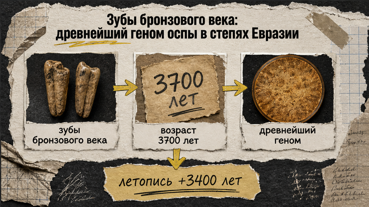 Карточка: зубы бронзового века дали древнейший геном вируса возрастом 3700 лет